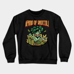 Scary Zombie Broccoli Funny Vegtable Horror Themed Apparel Crewneck Sweatshirt